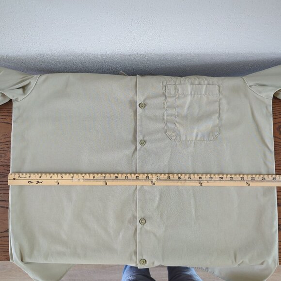Dickies Mens Long Sleeve Button-Up Work Shirt Size XL Khaki Cotton/Polyester - Picture 11 of 15